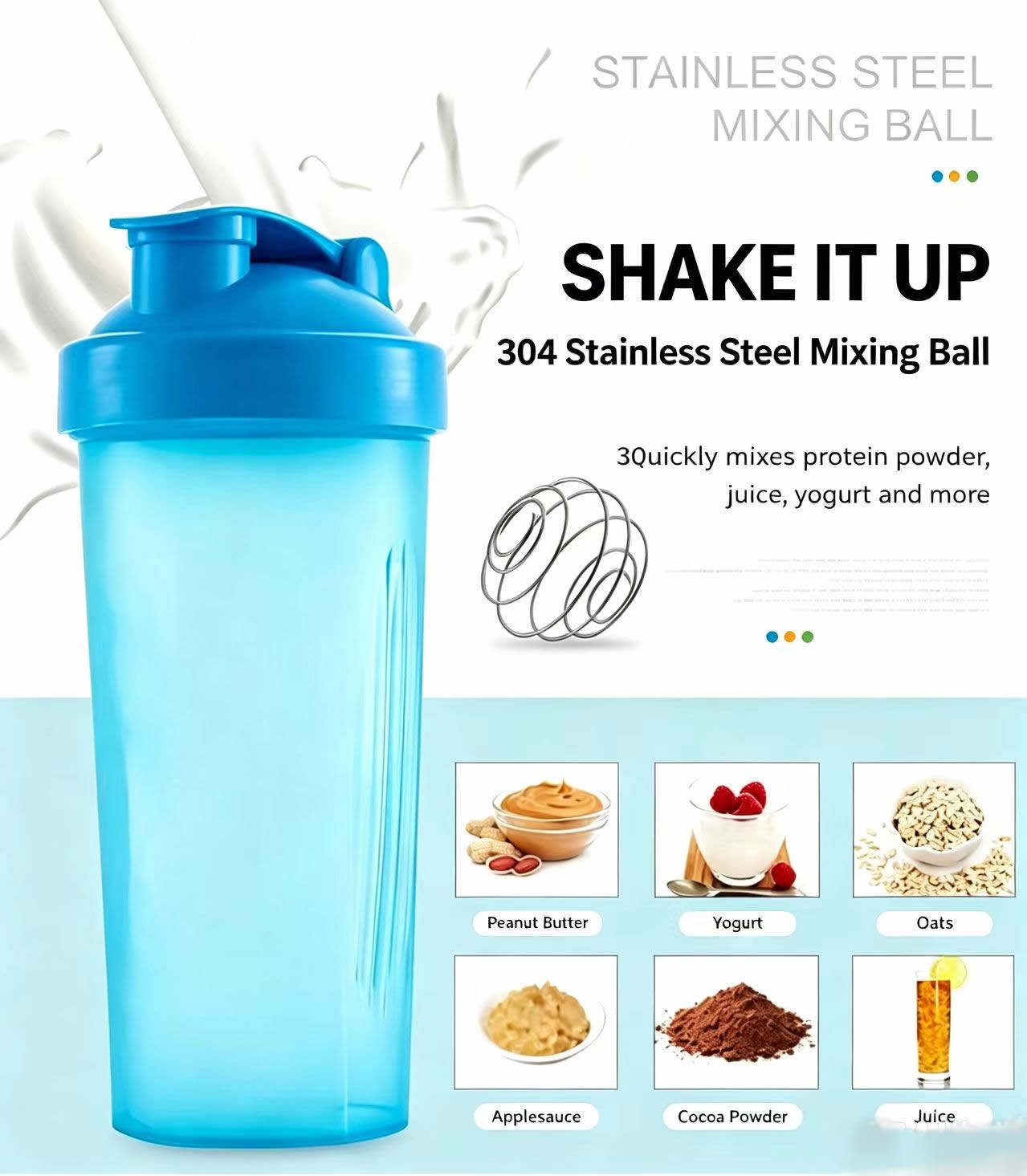 Protein Bar - 2 stuks 20 oz eiwitshakerflessen, shakerfles