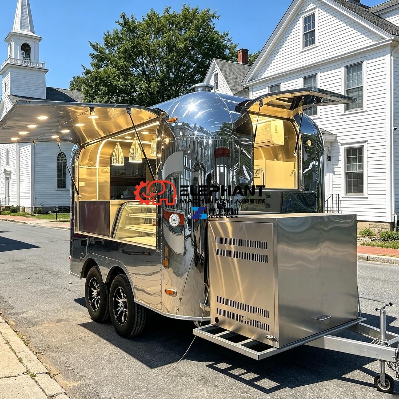 Food Snacks Catering - Spiegel Foodtrailer voor Pizza, Mobiele Cateringtrailer