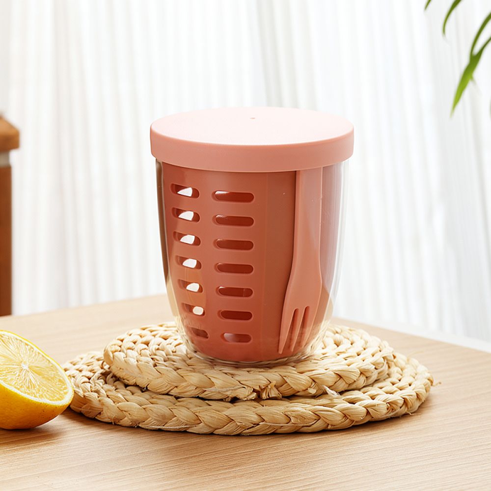 Grote salade-shaker met vork,  - Healthy Snacks Food recensie en prijs